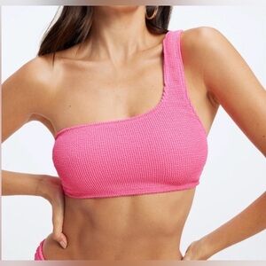 Good American Always Fits Fuchsia Pink Bikini Top, New With Tags